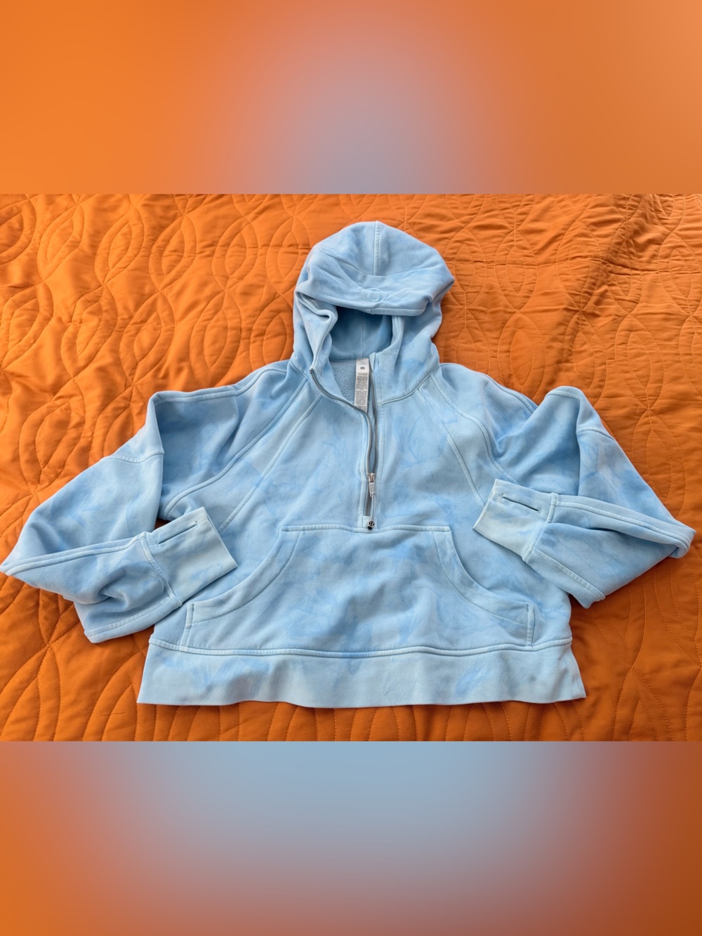 lululemon athletica Light Blue Half-Zip scuba hoodie XS/S with front pocket